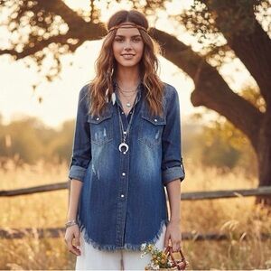 Risen Denim Button-Down Shirt